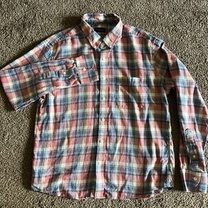 Proper Cloth Mens Plaid Button Up Long Sleeve Shirt‎ Cotton Linen Pink Blue 0308